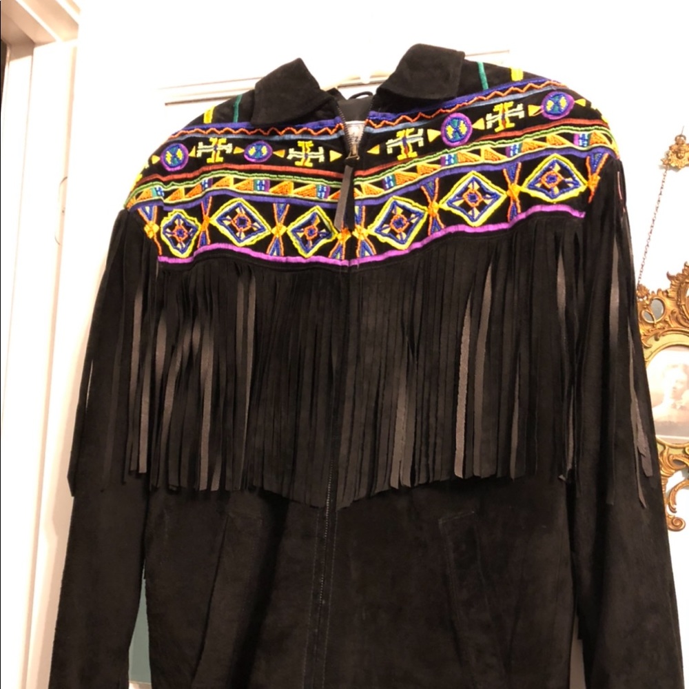 Vintage Erez Levy Fringed Leather Jacket